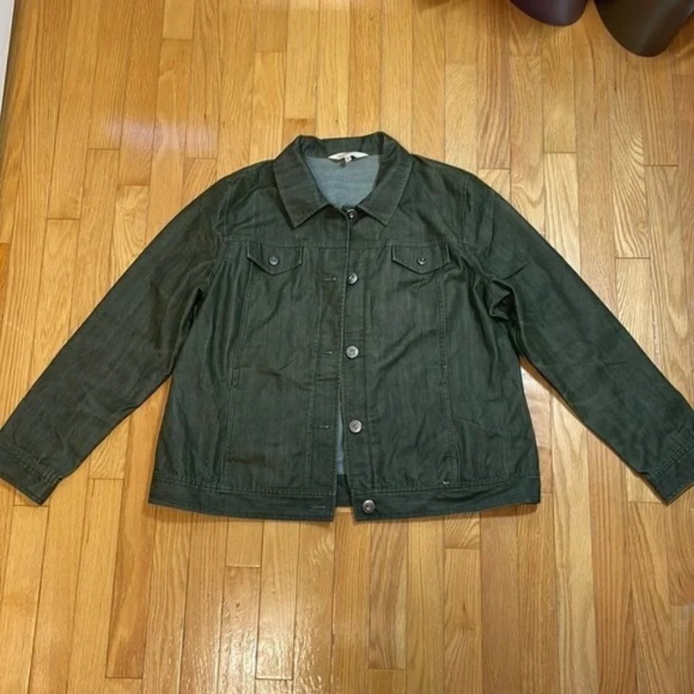 Northern Reflections Green Denim Jacket - Size: XL